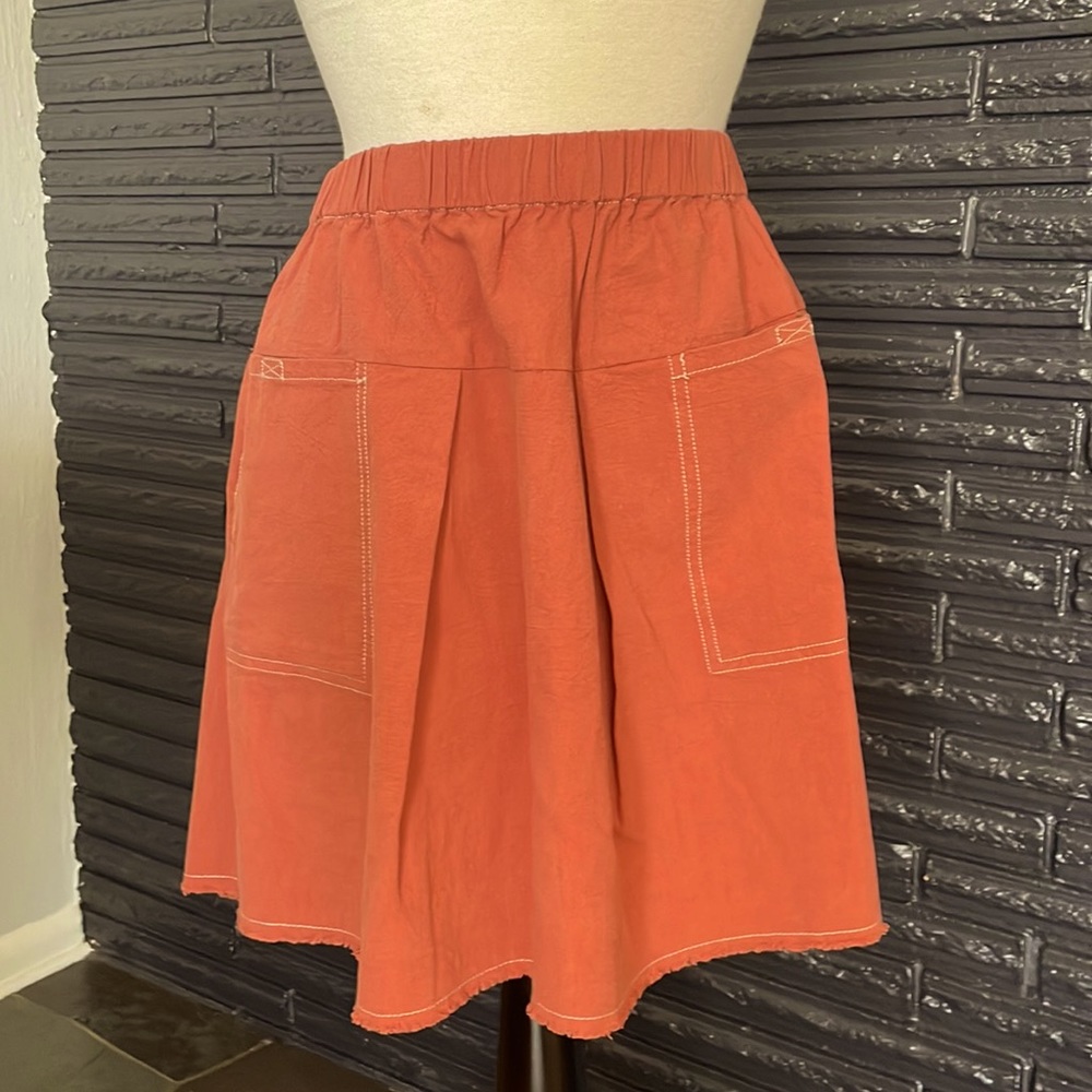 Raw edge summer skirt - 2 pockets
